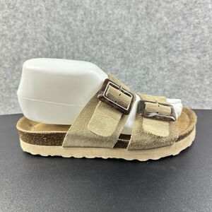 Bio Green Sandals Womens 38 Leather Adjustable Slip On Slides Comfort Shoes US 8